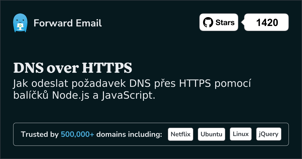 Node.js DNS přes HTTPS