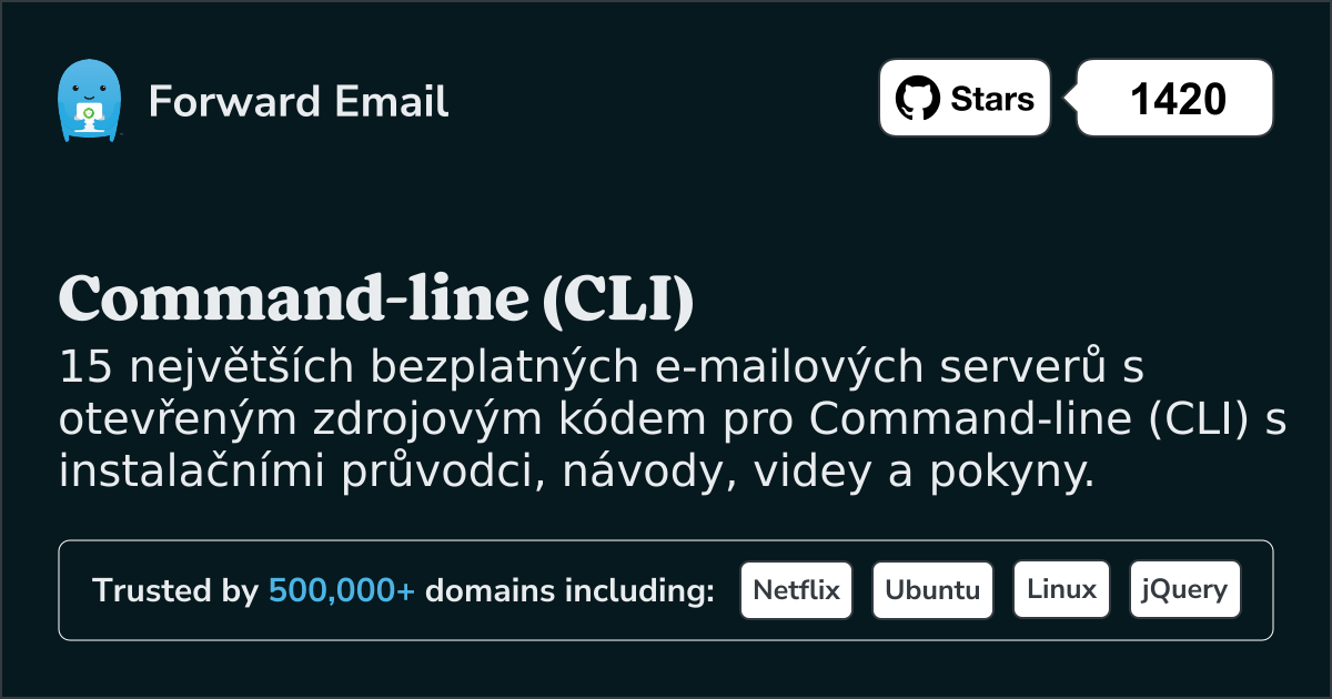 15 největších e-mailových serverů s otevřeným zdrojovým kódem pro Command-line (CLI) v 2025
