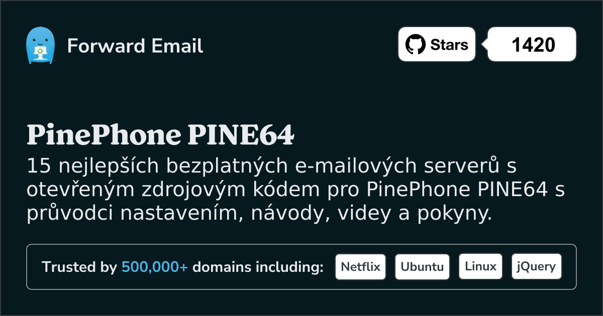 15 nejlepších open source e-mailových serverů pro PinePhone PINE64 v 2025