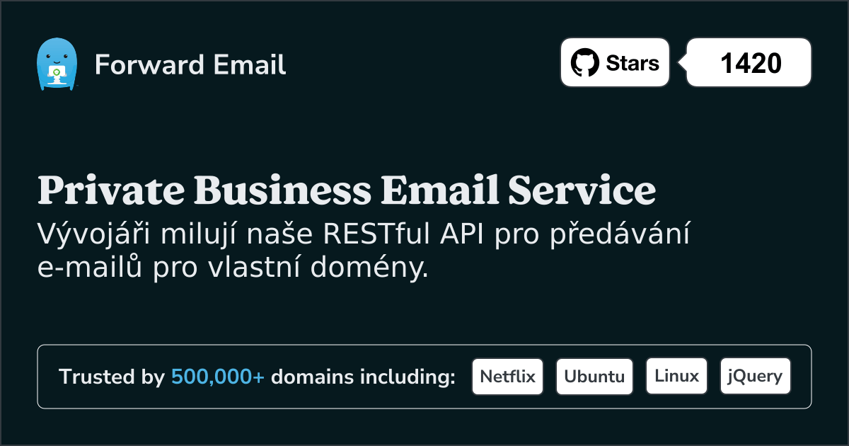 Developer Email API pro vlastní domény a webhooky