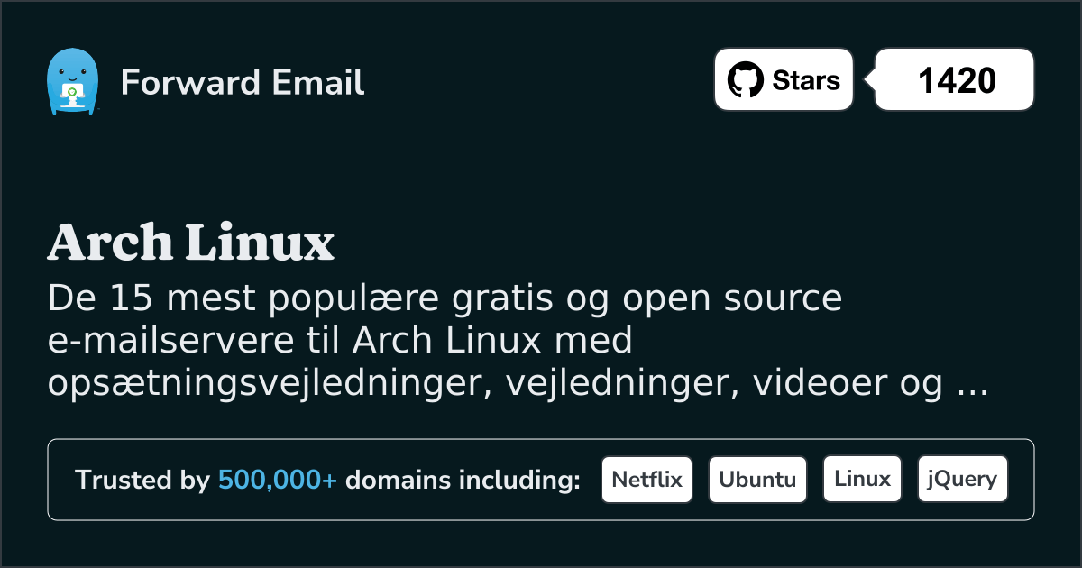15 mest populære open source e-mail-servere til Arch Linux i 2025