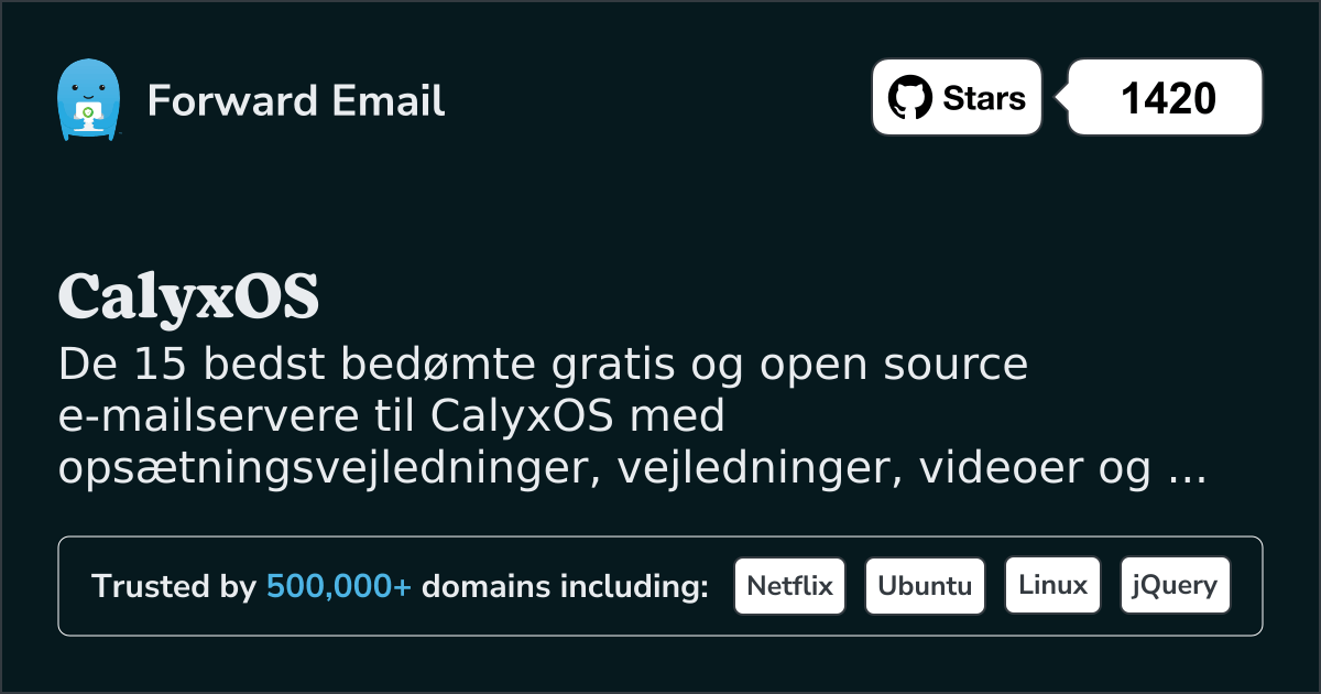 15 højest vurderede Open Source e-mail-servere til CalyxOS i 2025