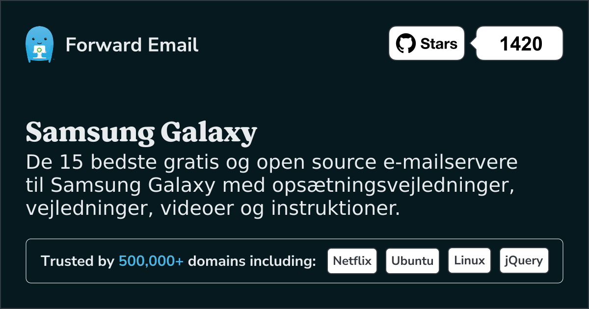 15 Top Open Source e-mail-servere til Samsung Galaxy i 2025