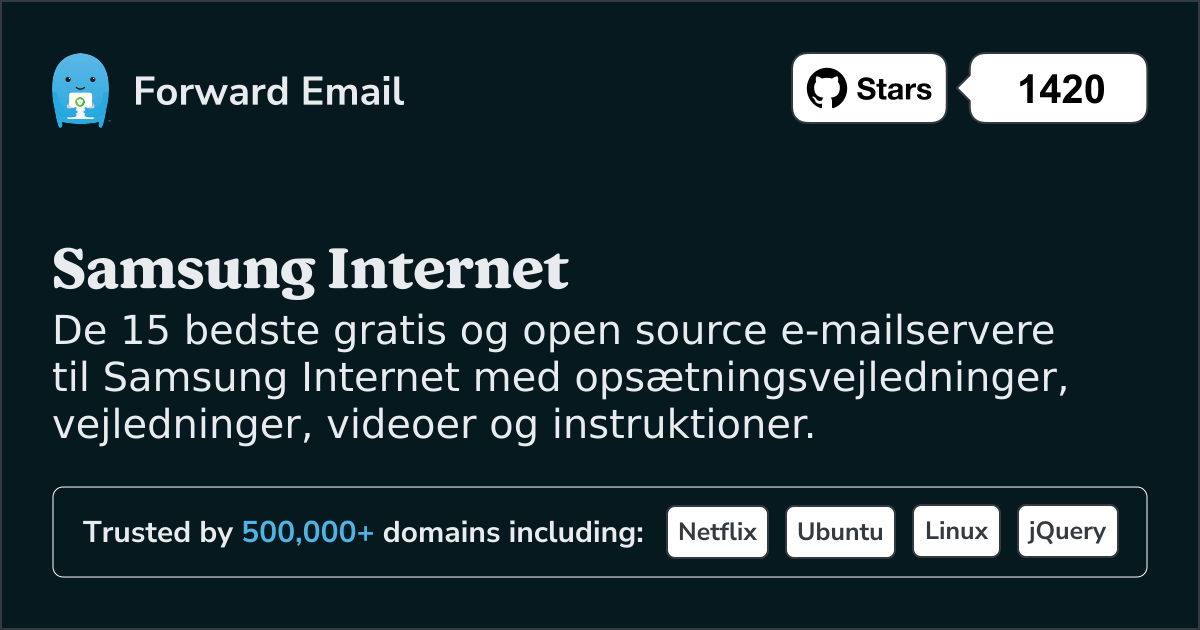 15 Top Open Source e-mail-servere til Samsung Internet i 2025