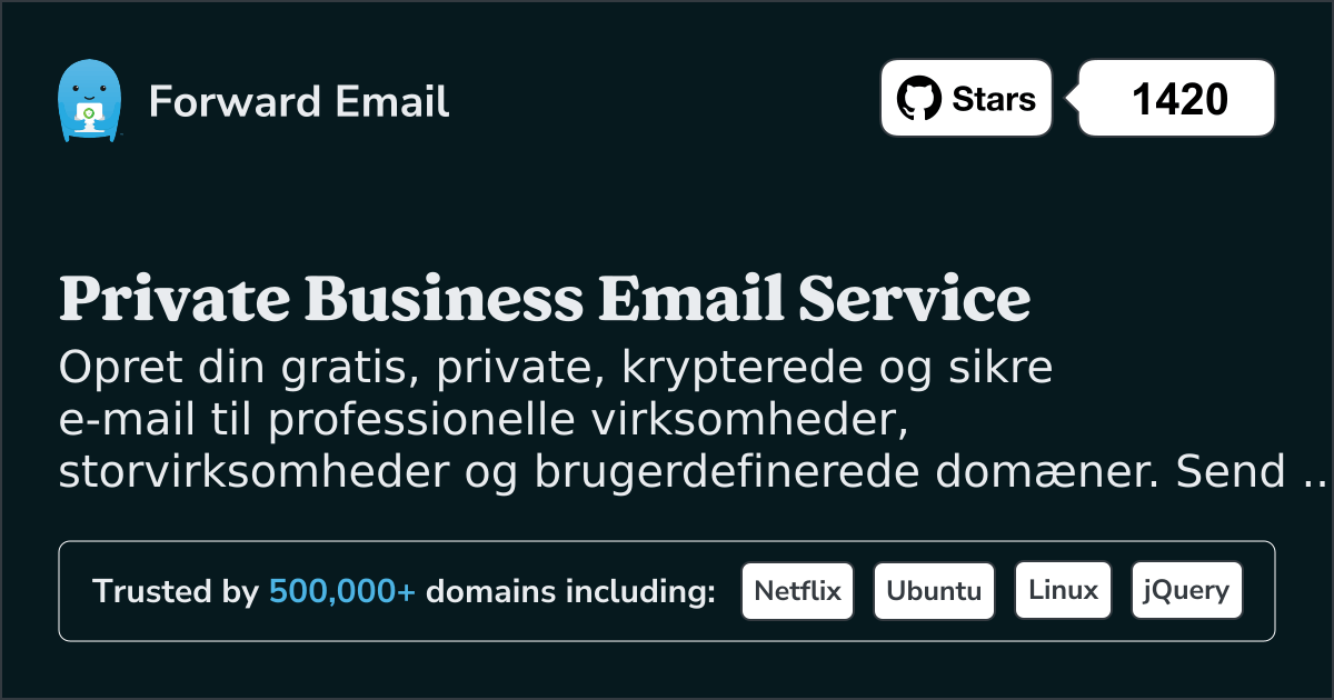 Privat virksomheds-e-mail til brugerdefinerede domæner