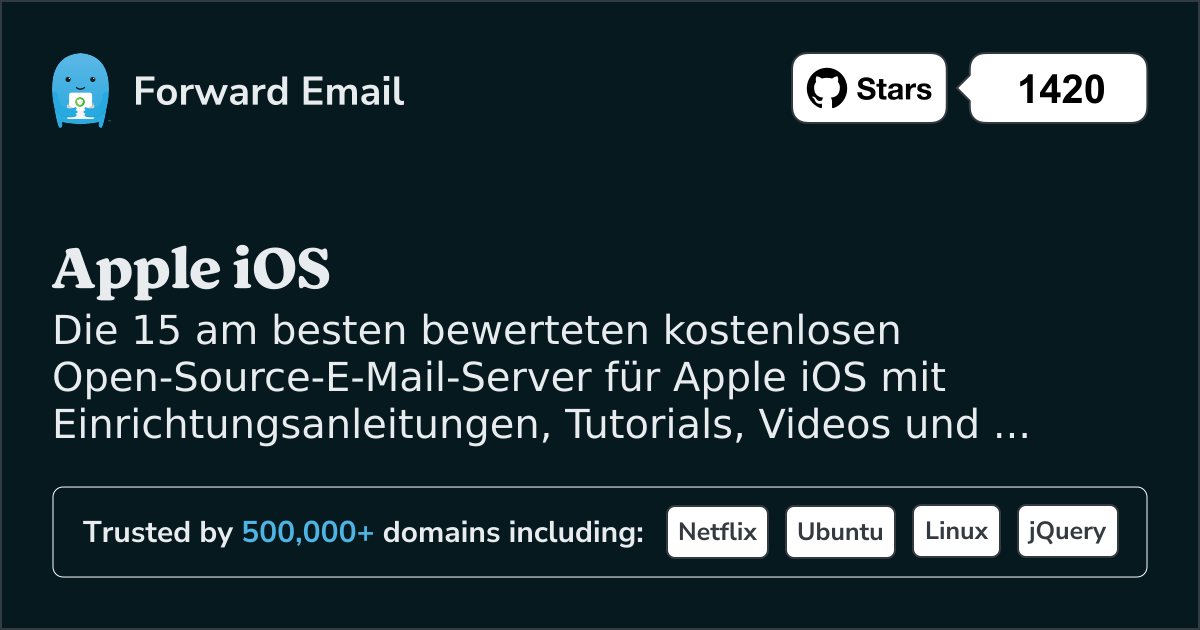 Die 15 bestbewerteten Open-Source-E-Mail-Server fĂŒr Apple iOS im 2025