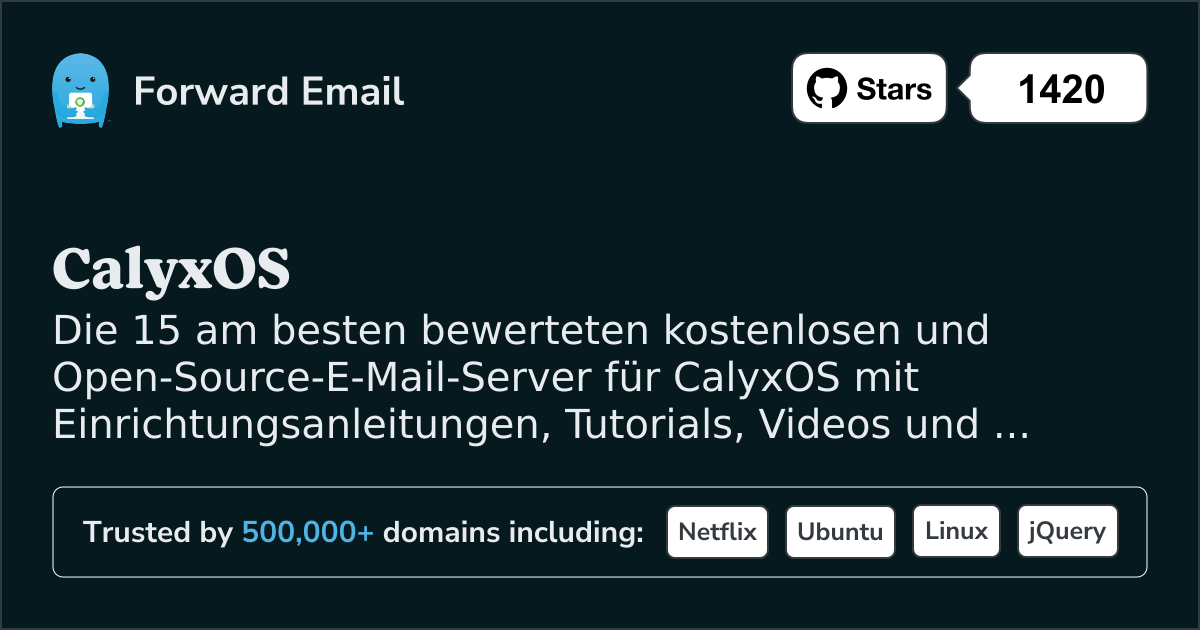 Die 15 am besten bewerteten Open-Source-E-Mail-Server fĂŒr CalyxOS im 2025