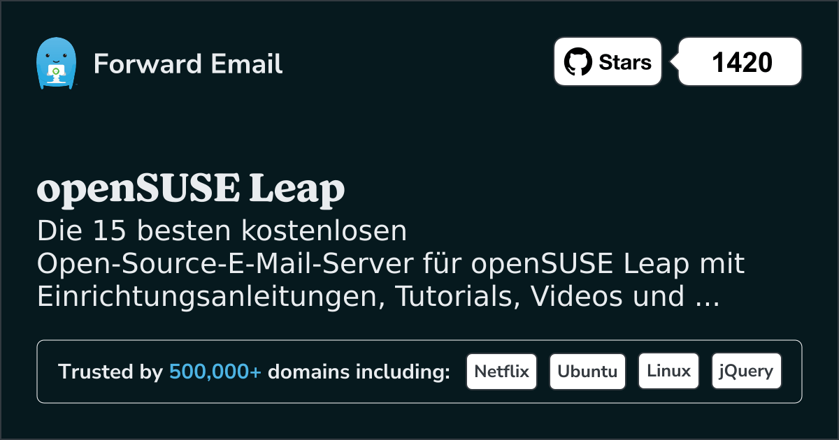 Die 15 besten Open-Source-E-Mail-Server fĂŒr openSUSE Leap im 2025