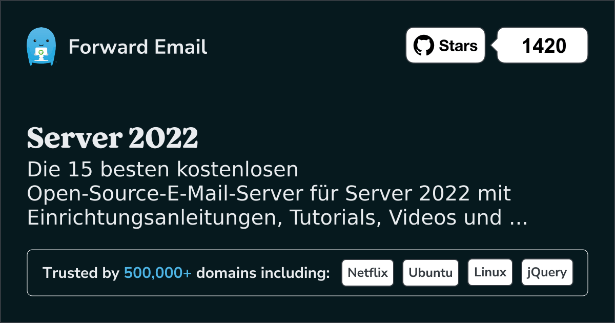 15 Top Open Source E-Mail-Server fĂŒr Server 2022 im 2025