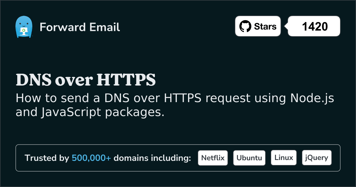 Node.js DNS over HTTPS