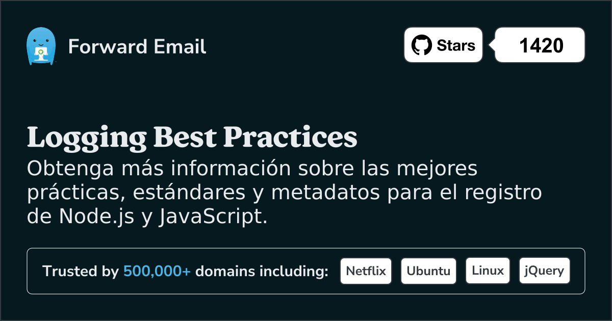 Mejores prácticas para el registro de Node.js