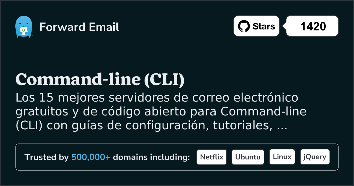 Los 15 mejores servidores de correo electrónico de código abierto para Command-line (CLI) en 2025