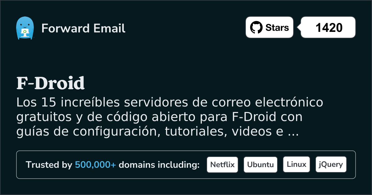 15 increíbles servidores de correo electrónico de código abierto para F-Droid en 2025