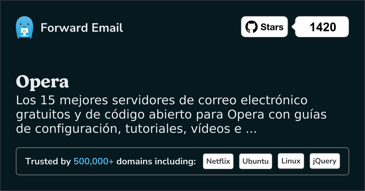 Los 15 mejores servidores de correo electrónico de código abierto para Opera en 2025