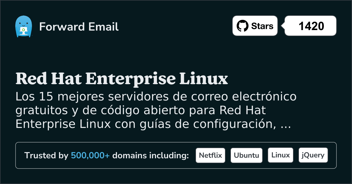 Los 15 mejores servidores de correo electrónico de código abierto para Red Hat Enterprise Linux en 2025
