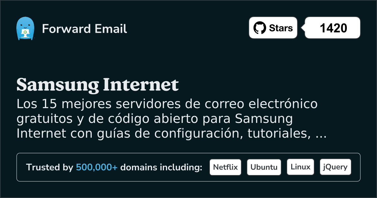 Los 15 mejores servidores de correo electrónico de código abierto para Samsung Internet en 2025