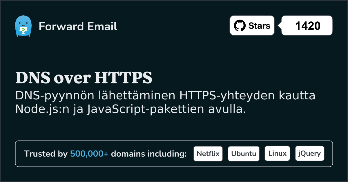 Node.js DNS HTTPS:n yli