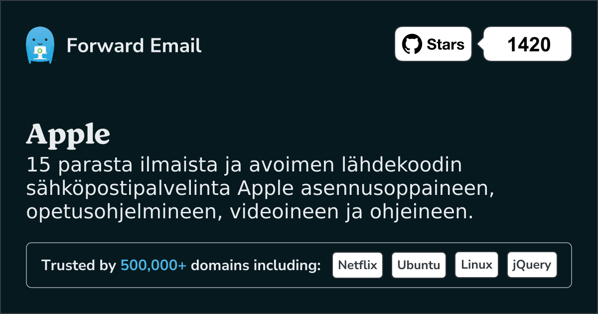 15 parasta avoimen lähdekoodin sähköpostipalvelinta Apple vuonna 2025