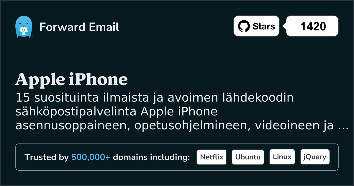 15 suosituinta avoimen lähdekoodin sähköpostipalvelinta Apple iPhone vuonna 2025