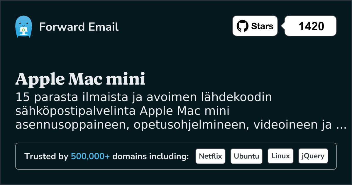 15 parasta avoimen lähdekoodin sähköpostipalvelinta Apple Mac mini vuonna 2025