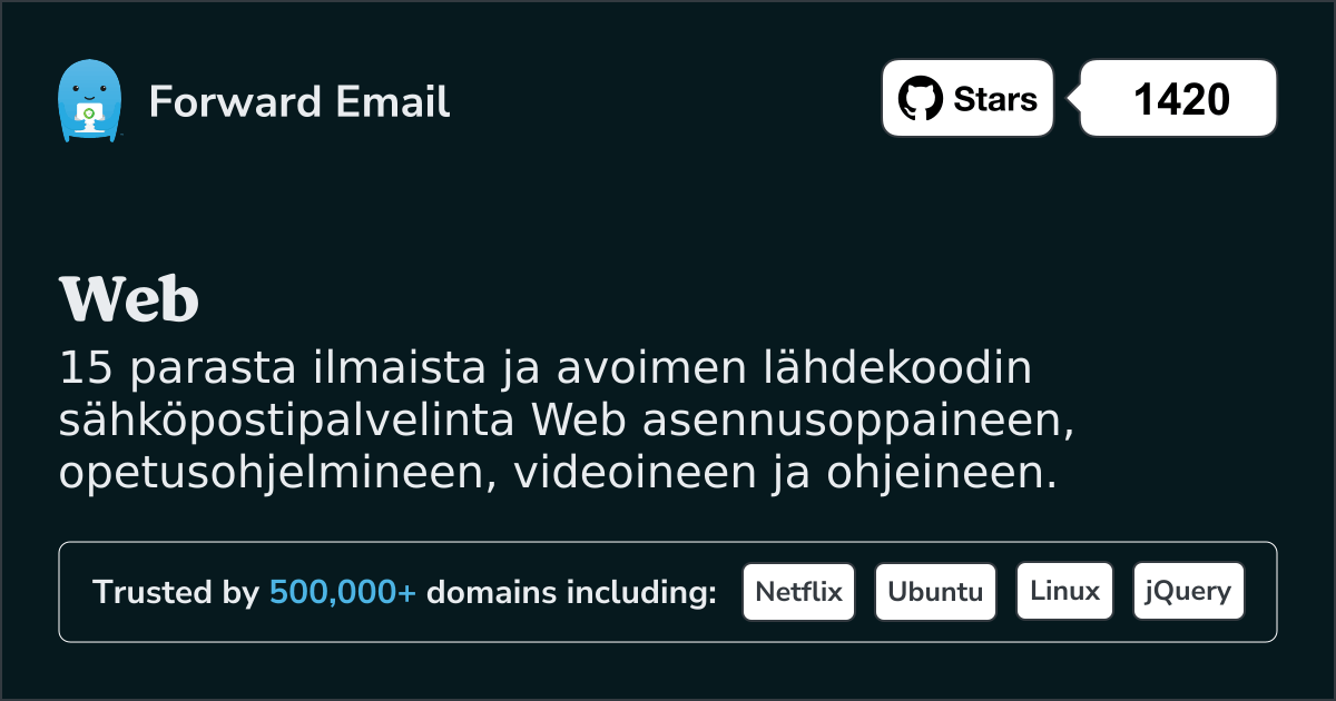 15 suosituinta avoimen lähdekoodin sähköpostipalvelinta Web vuonna 2025