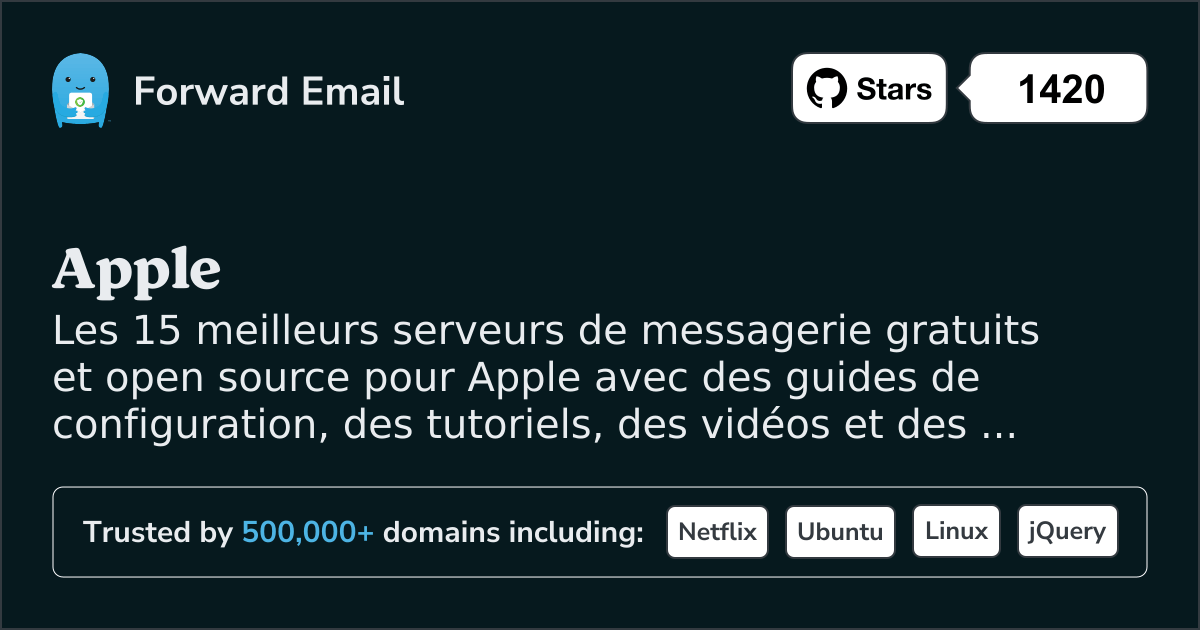 15 meilleurs serveurs de messagerie open source pour Apple en 2025