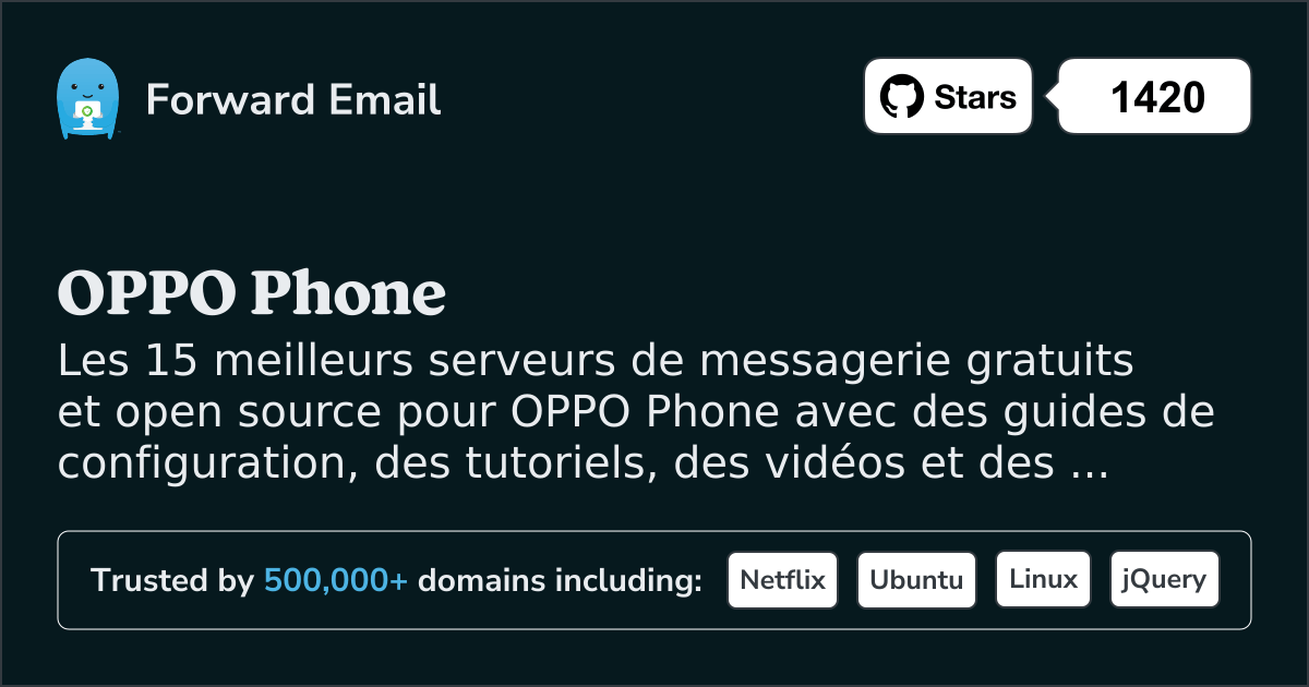 15 meilleurs serveurs de messagerie open source pour OPPO Phone en 2025