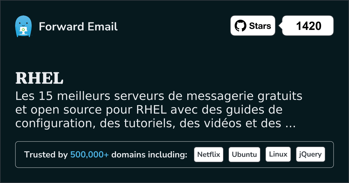 15 meilleurs serveurs de messagerie Open Source pour RHEL en 2025