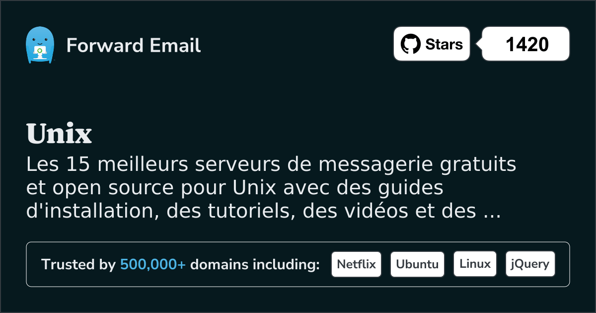 15 meilleurs serveurs de messagerie Open Source pour Unix en 2025