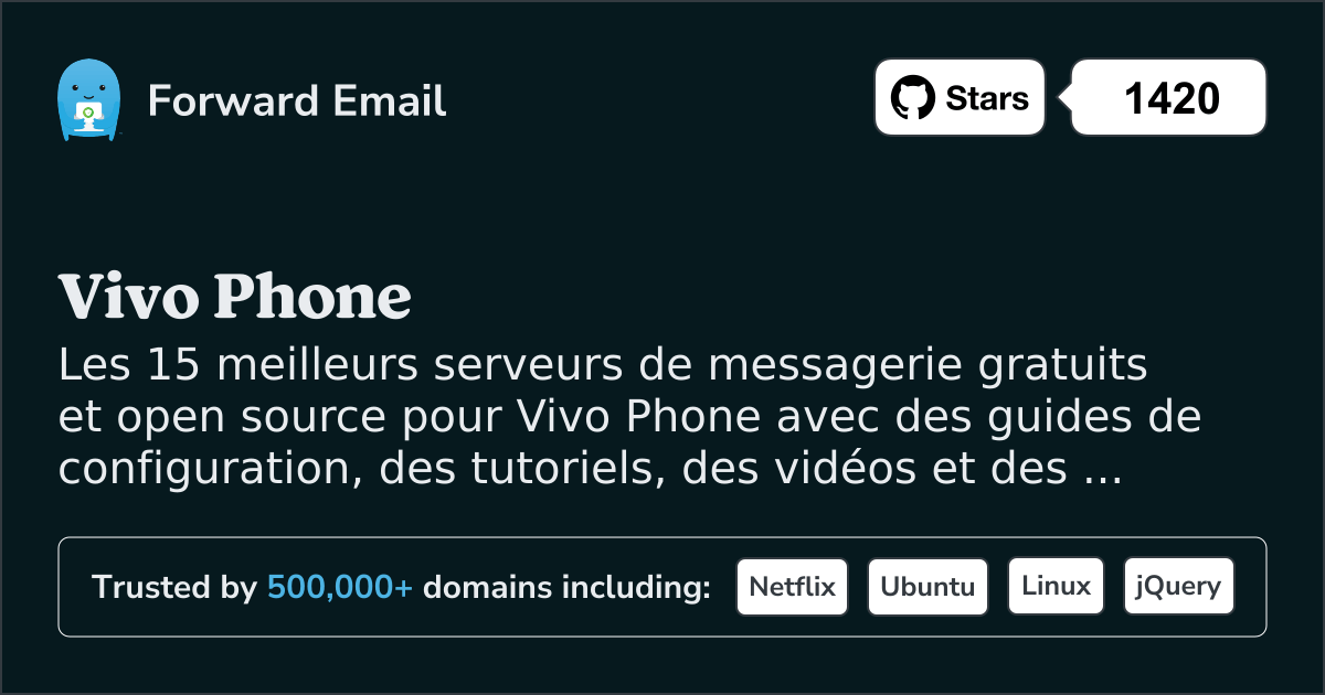 15 meilleurs serveurs de messagerie open source pour Vivo Phone en 2025