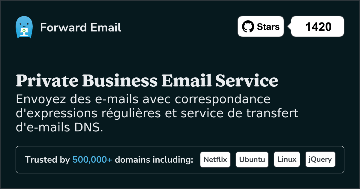 Expression régulière de transfert d'e-mails pour les domaines personnalisés