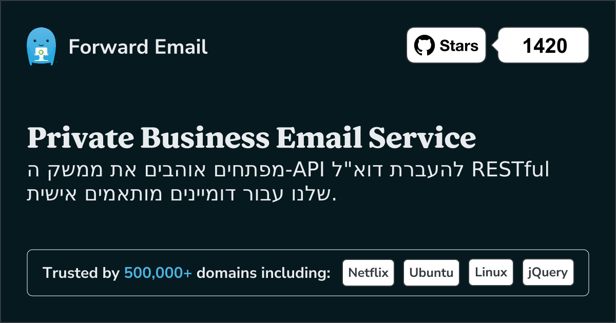 ממשק API לדוא"ל למפתחים עבור דומיינים מותאמים אישית ו-Webhooks