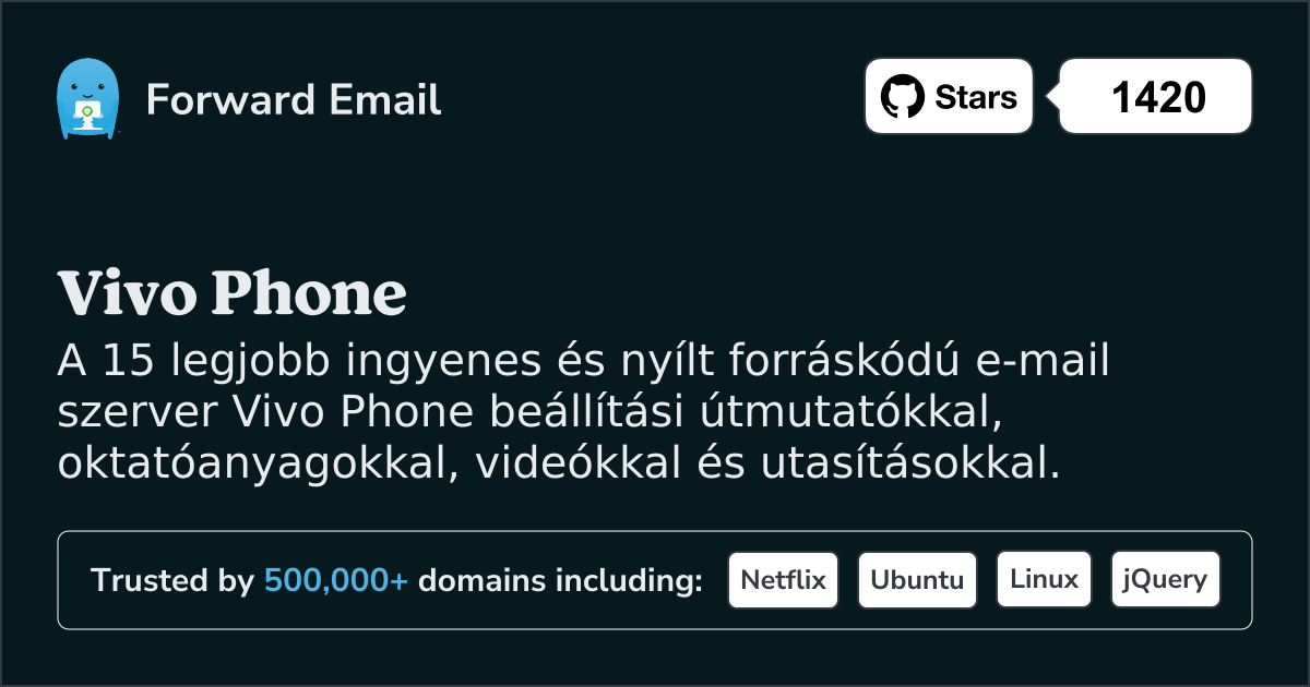 15 legnépszerűbb nyílt forráskódú e-mail kiszolgáló Vivo Phone 2025 ben