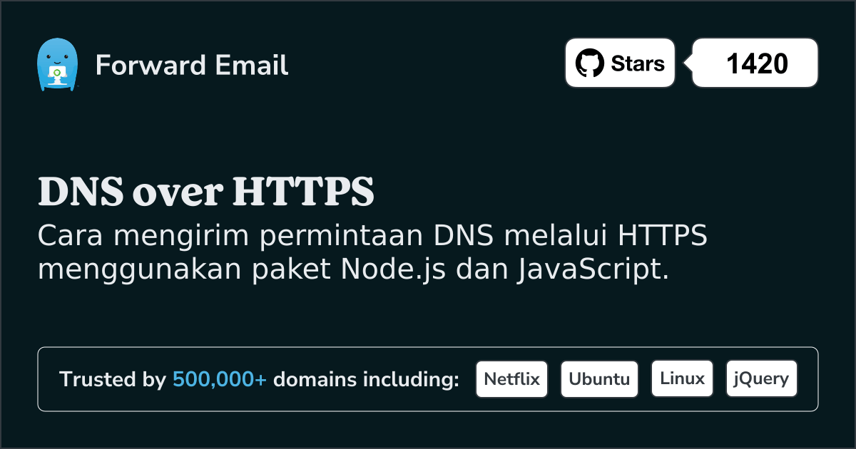 Node.js DNS melalui HTTPS