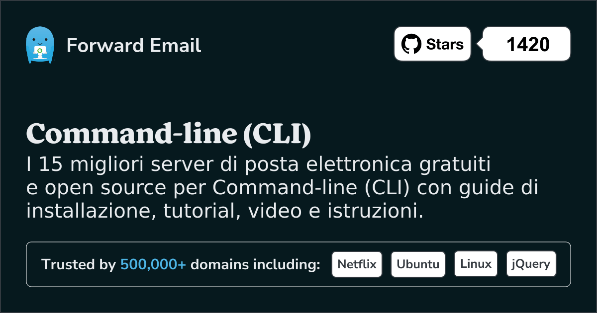 I 15 migliori server di posta elettronica open source per Command-line (CLI) nel 2025