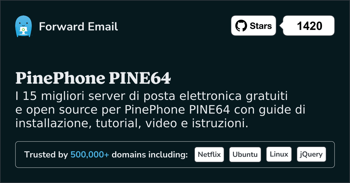 15 migliori server di posta elettronica open source per PinePhone PINE64 nel 2025