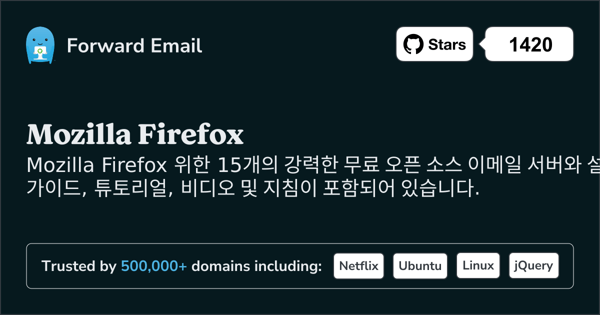 2025 년 Mozilla Firefox 위한 15가지 강력한 오픈소스 이메일 서버