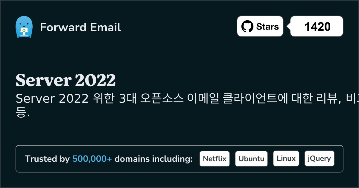2025 년 Server 2022 위한 3대 오픈소스 이메일 클라이언트