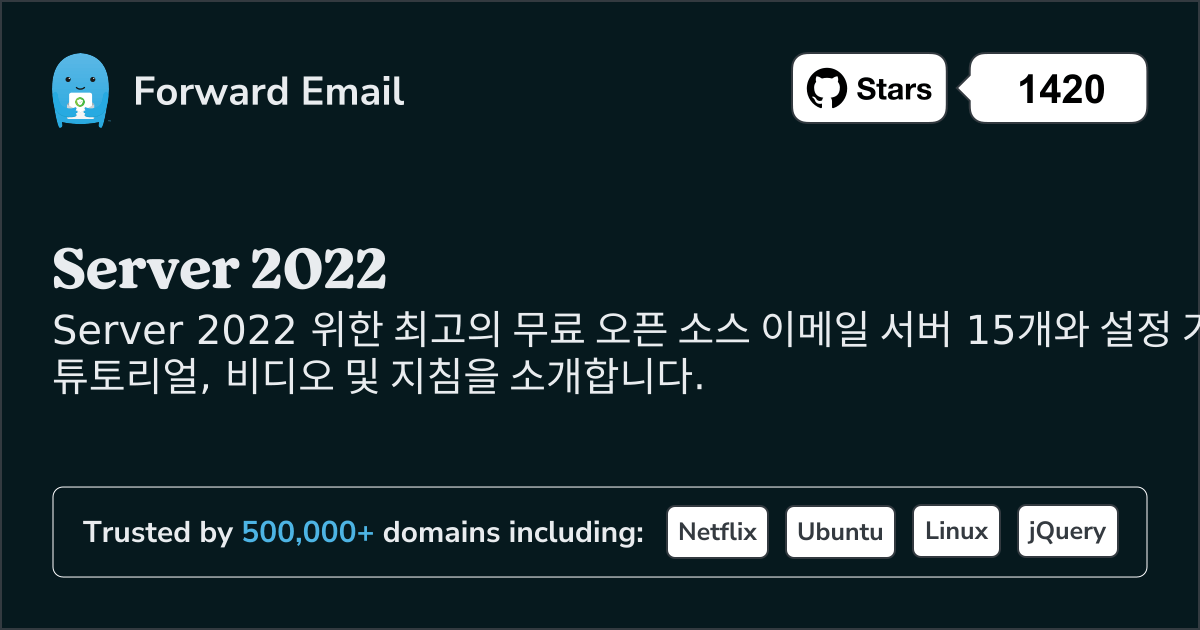 2025 년 Server 2022 위한 15대 최고 오픈소스 이메일 서버