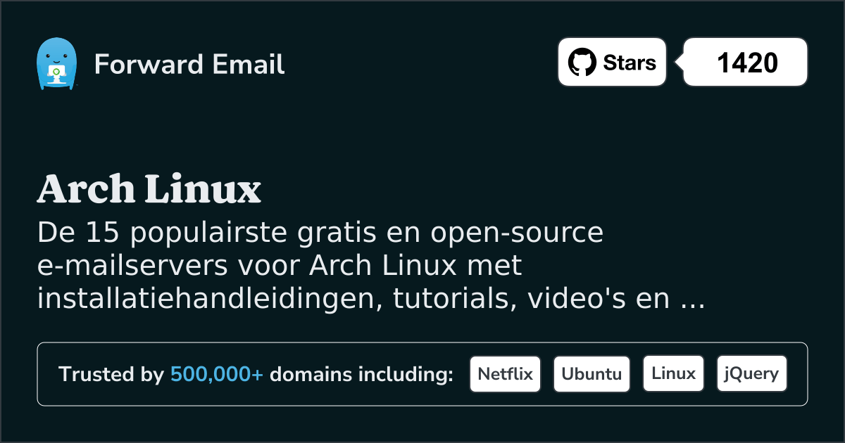 15 populairste open source e-mailservers voor Arch Linux in 2025