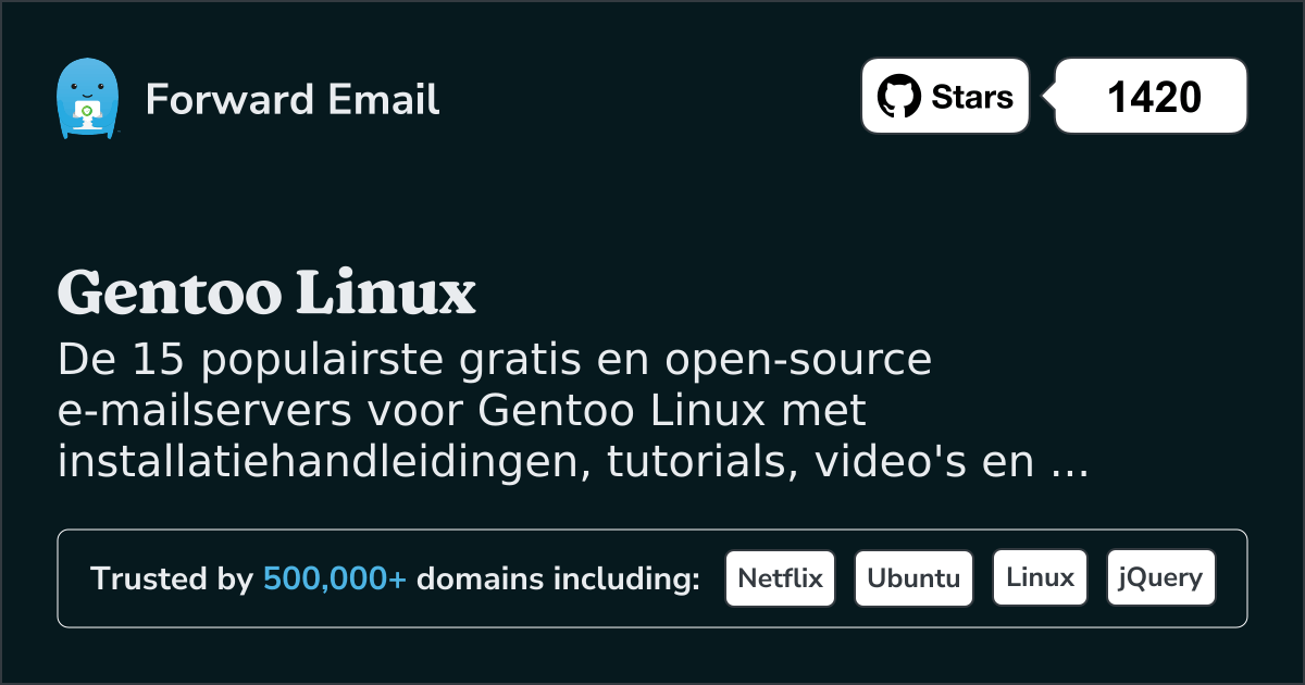 15 favoriete open source e-mailservers voor Gentoo Linux in 2025