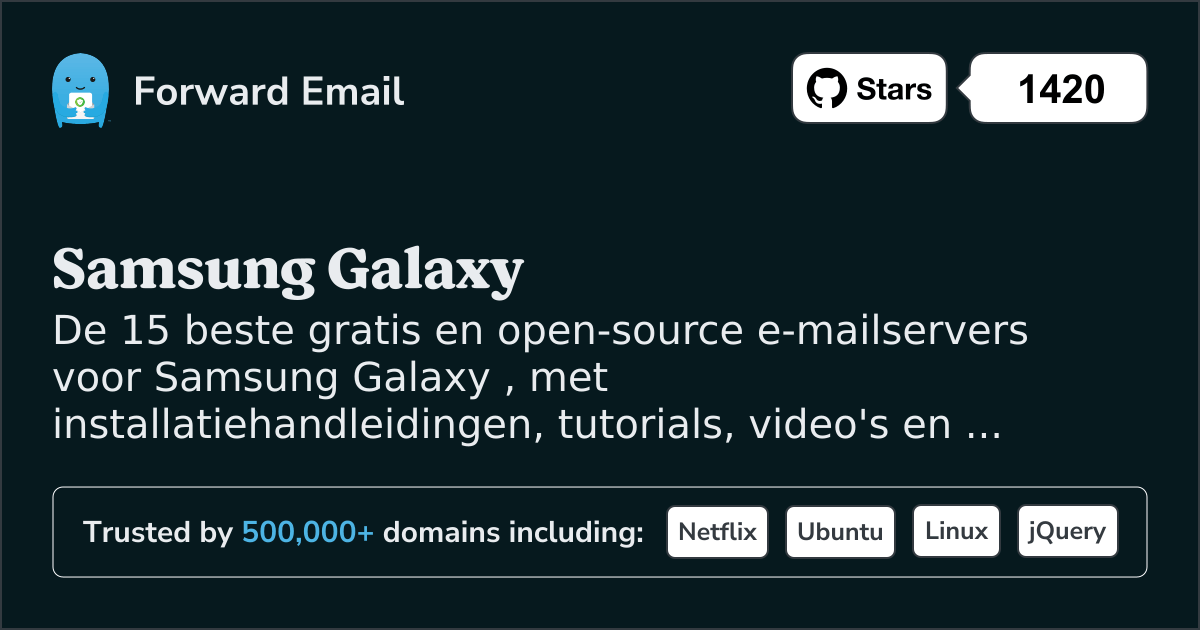15 beste open source e-mailservers voor Samsung Galaxy in 2025