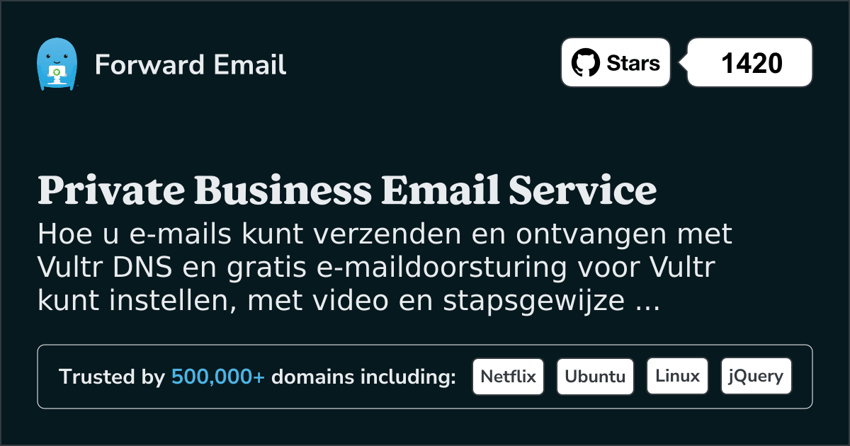E-mail instellen met Vultr