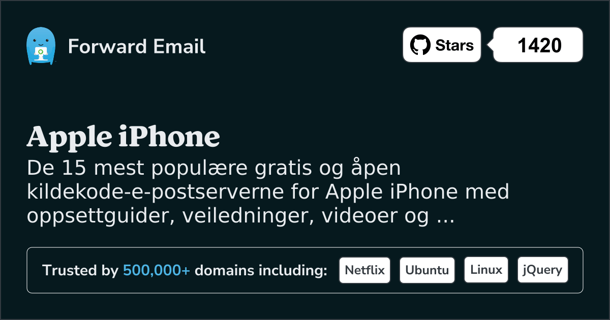 15 mest populære åpen kildekode-e-postservere for Apple iPhone i 2025