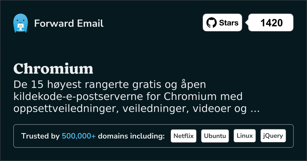 15 høyest rangerte åpen kildekode-e-postservere for Chromium i 2025