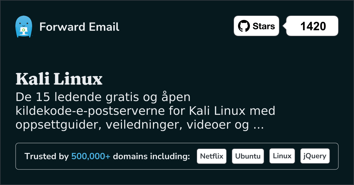 15 ledende åpen kildekode-e-postservere for Kali Linux i 2025
