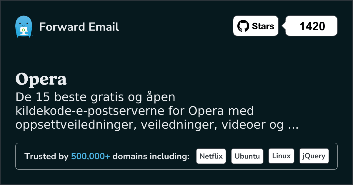15 beste åpen kildekode-e-postservere for Opera i 2025