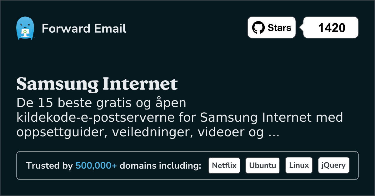 15 beste åpen kildekode-e-postservere for Samsung Internet i 2025
