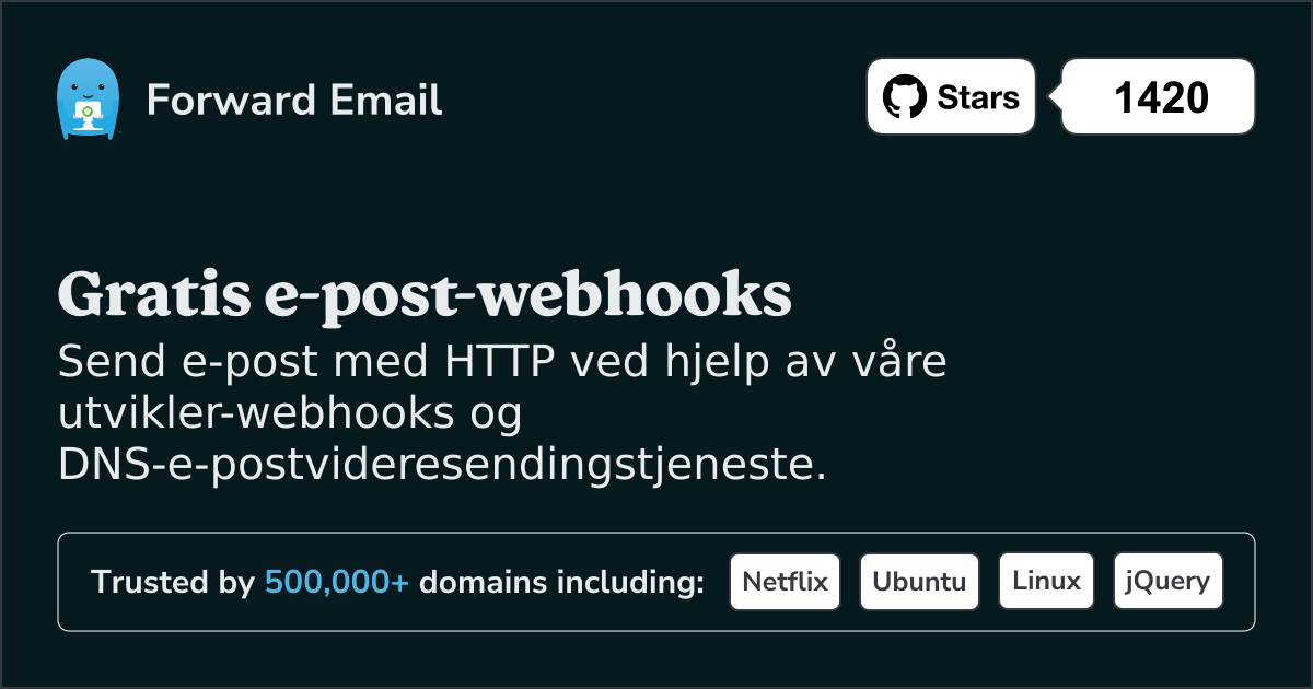 Gratis e-post-webhooks for utviklere og tilpassede domener
