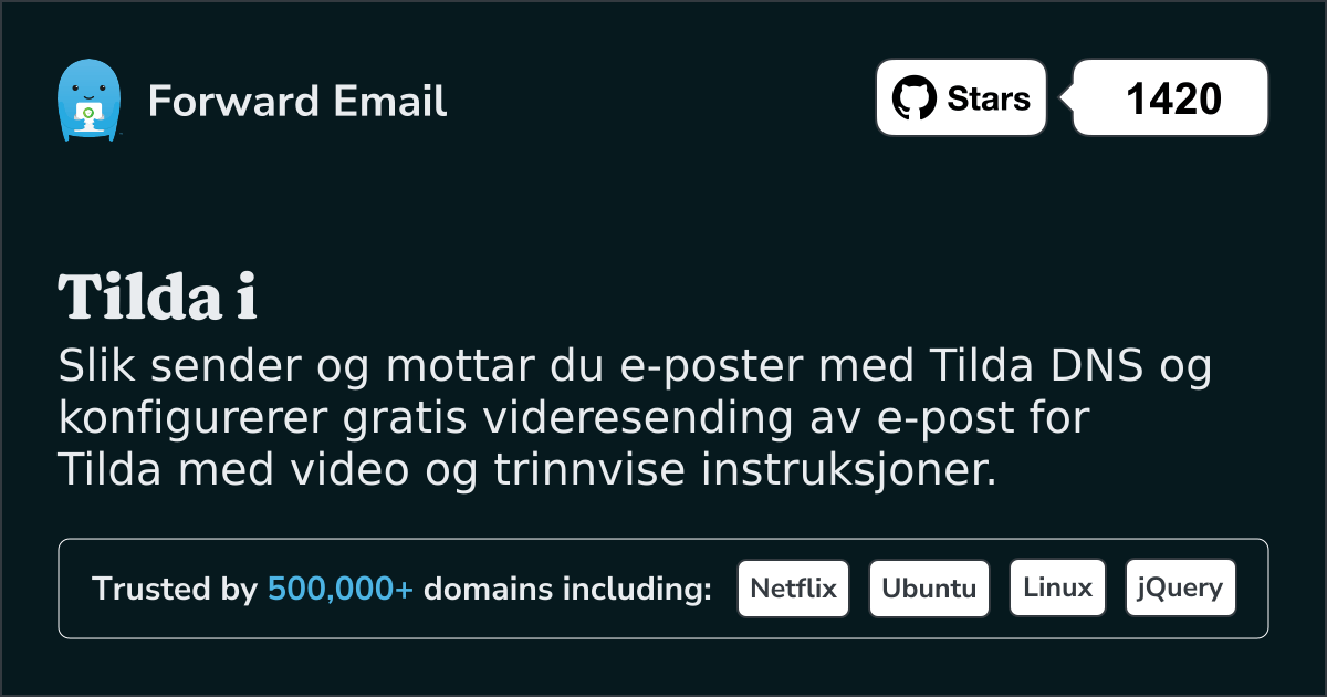 Slik konfigurerer du e-post med Tilda
